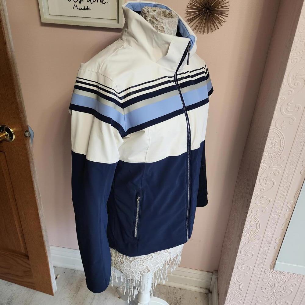EUC Descente Blue white womans ski jacket NOTE NO HOOD 8
